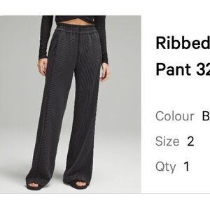 lululemon ribbed softstreme Wide Leg Pants - Black